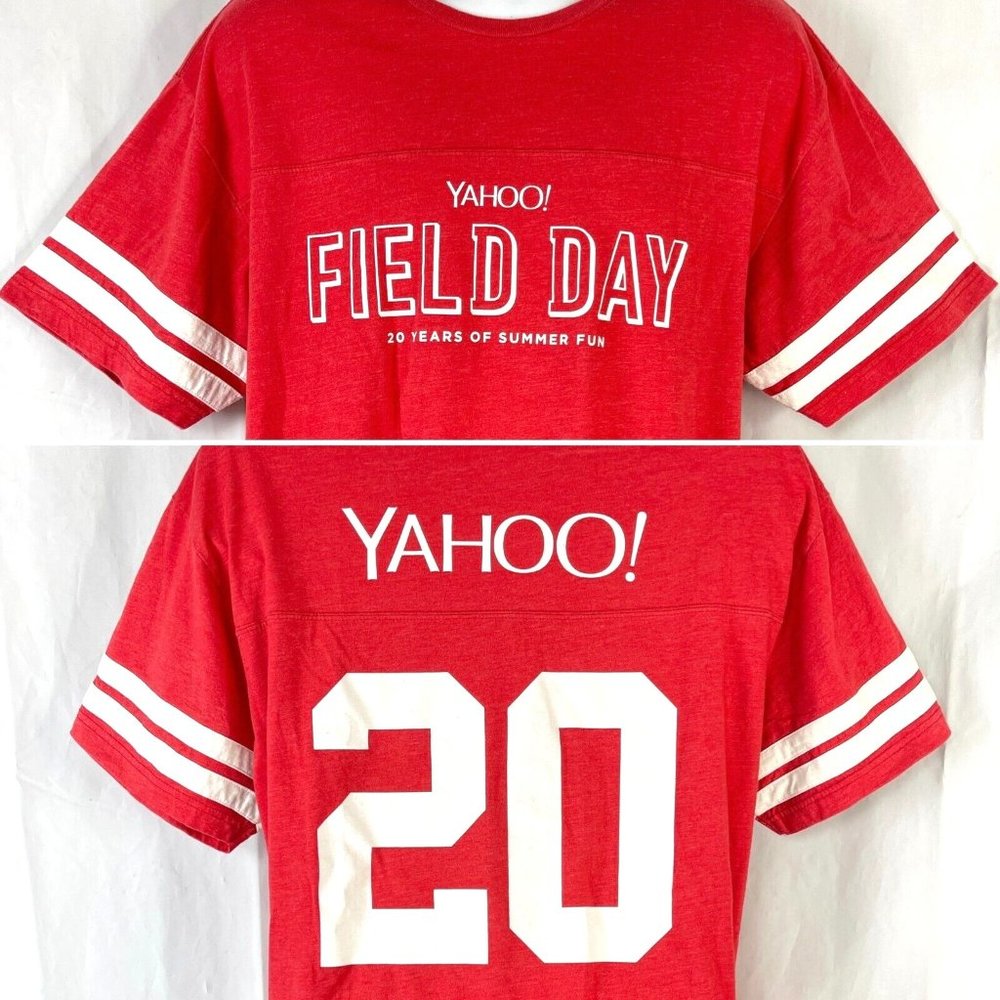 Yahoo! Field Day 20 Years of Summer Fun Employee XL Jersey T-Shirt #20 49ers